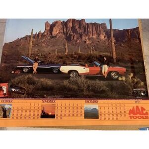 1992  MAC Tools Color Glossy Poster  71 Cuda 70 Challenger Calender Oct Nov‎ Dec